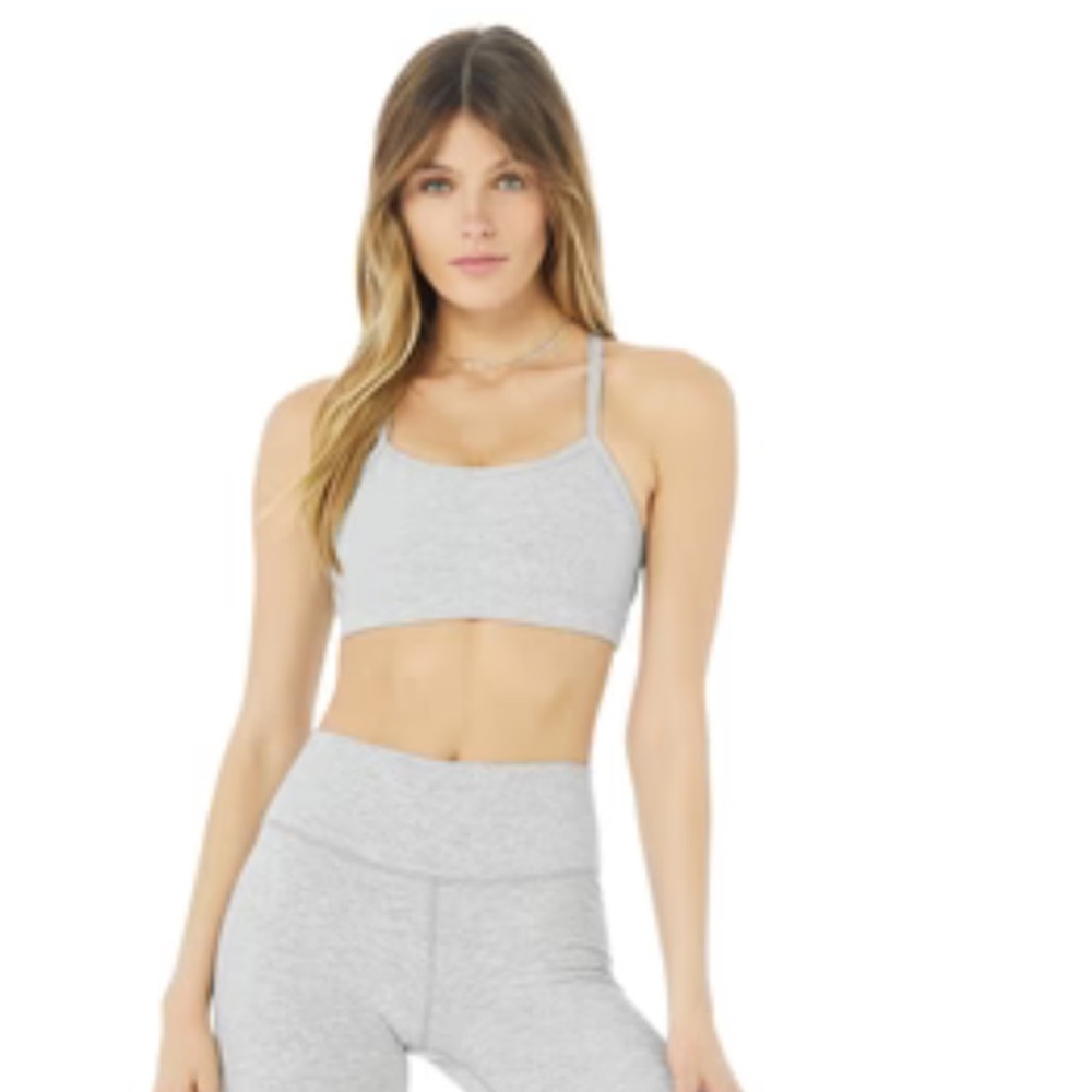Alo Yoga Alosoft Gratitude Bra Heather Grey Size S
